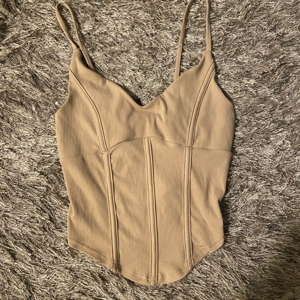 tan crop top (tank)